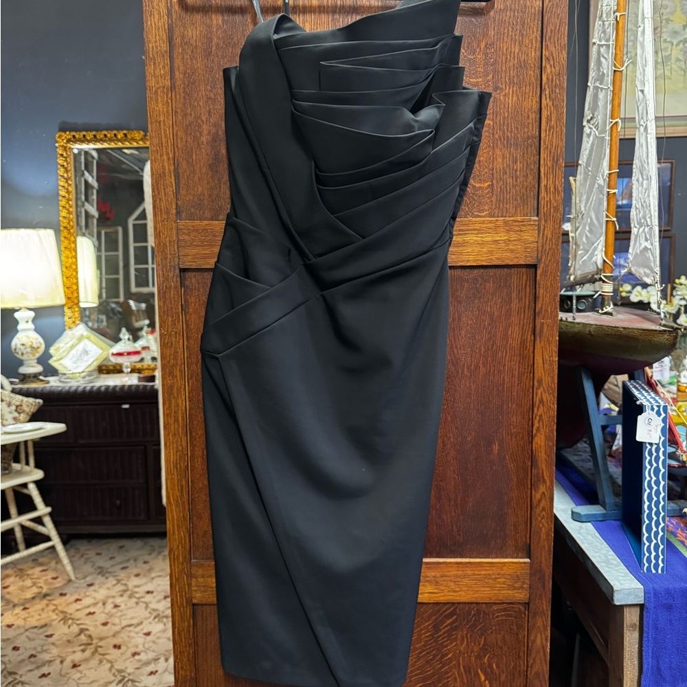 Tadashi Shoji Black Strapless Sheath Dress